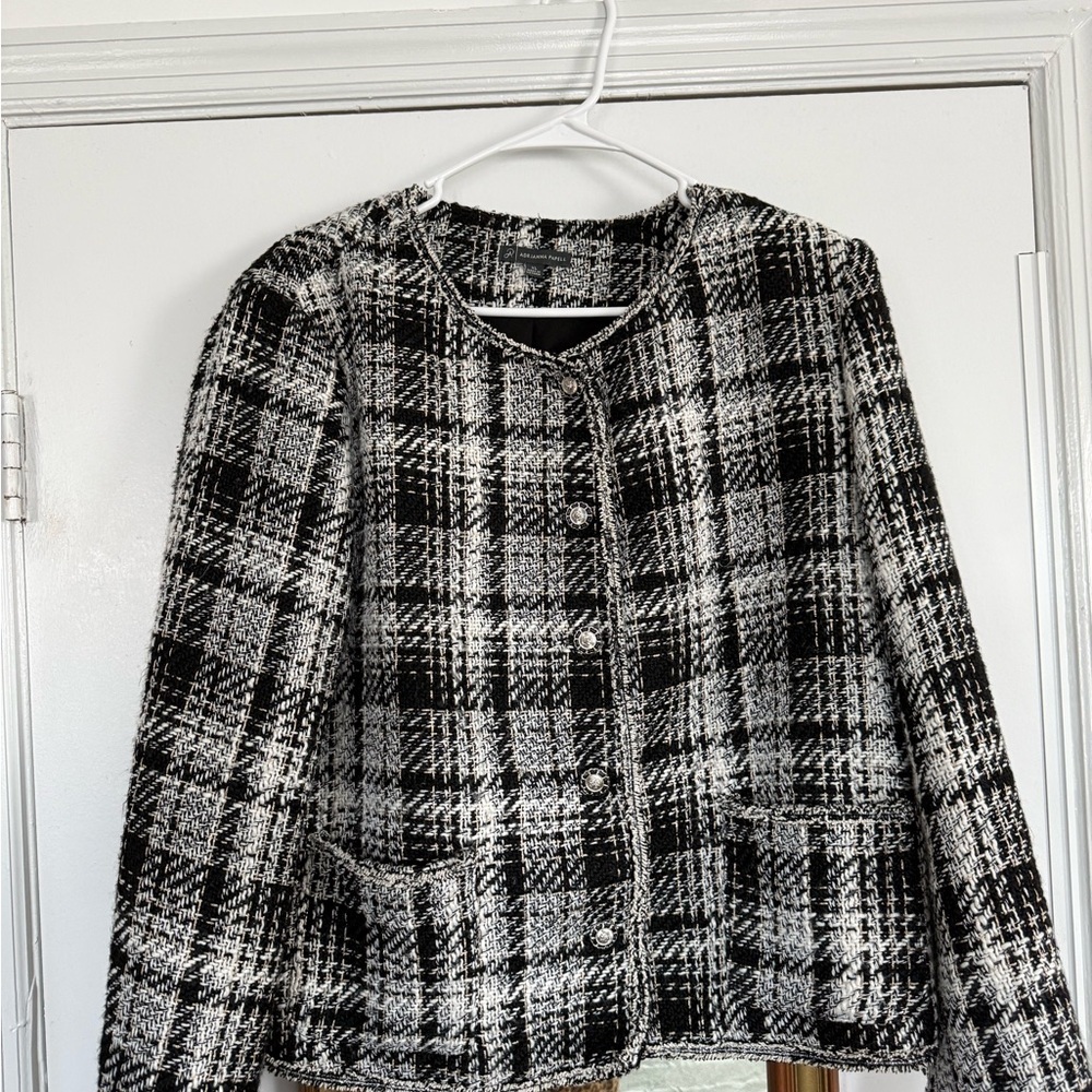 Adrianna Papell Tweed Black & White Jacket